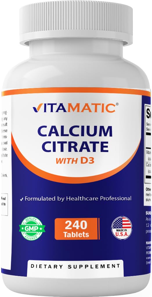 Vitamatic Calcium Citrate 240 comprimés vue avant avec étiquette