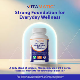 Vitamatic Calcium Magnésium Zinc D3 Boron 365 comprimés côté droit