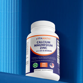 Vitamatic Calcium Magnésium Zinc D3 Boron 365 comprimés côté gauche