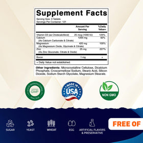 Vitamatic Calcium Magnésium Zinc D3 Boron 365 comprimés packaging