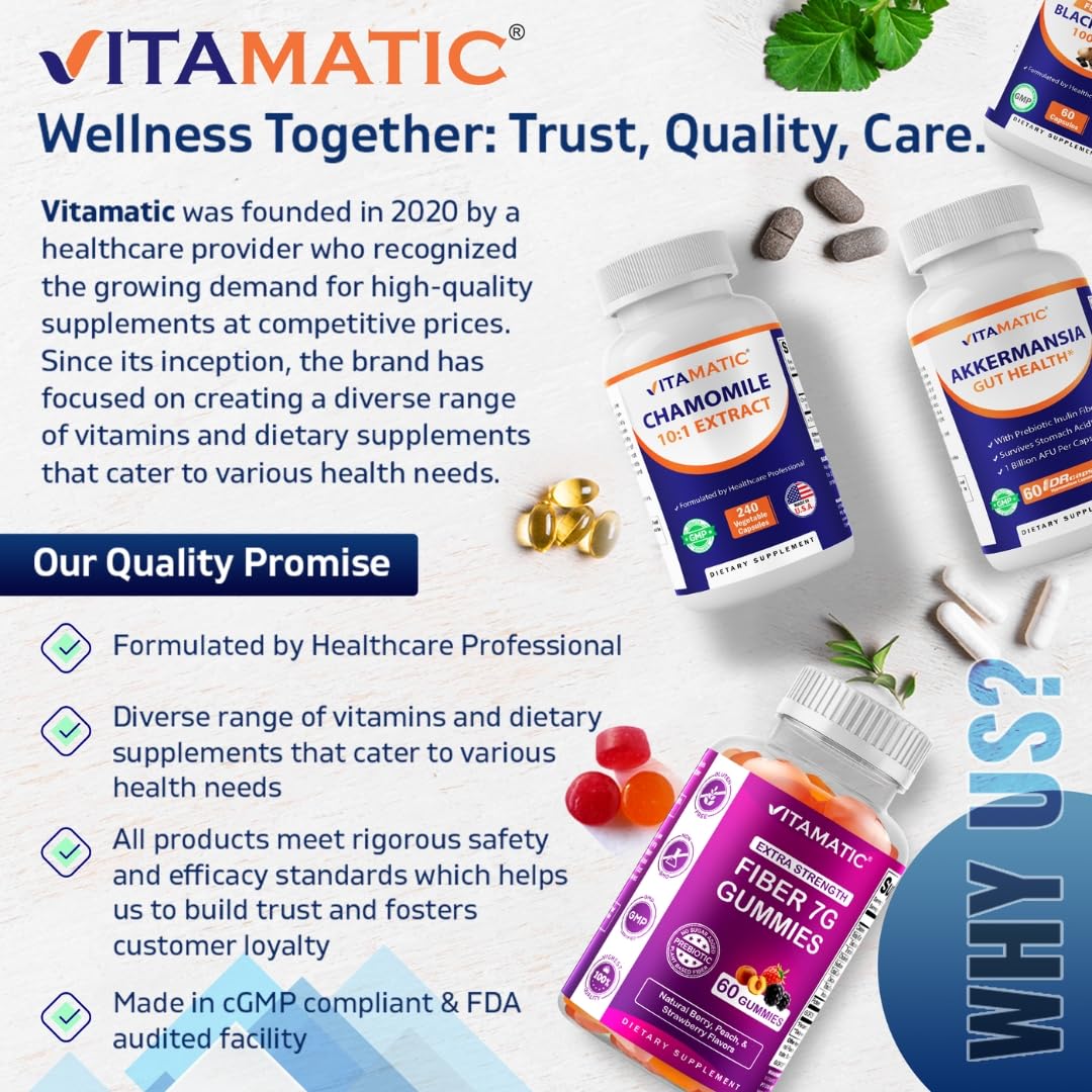 Vitamatic Camomille capsules végétales avec ingrédients listés