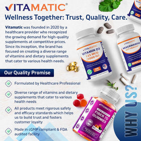 Vitamatic capsules avec des ingrédients naturels en arrière-plan