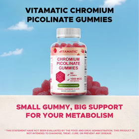 Vitamatic Chrome Picolinate 1000 mcg gummies framboise en gros plan