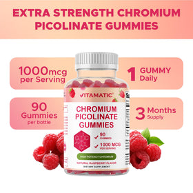 Vitamatic Chrome Picolinate 1000 mcg gummies framboise en scène de vie
