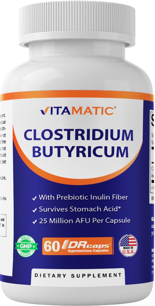 Vitamatic Clostridium butyricum 25 Millions 60 capsules DR vue avant