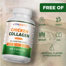 Vitamatic Collagène de Poulet 3000 mg capsule ouverte