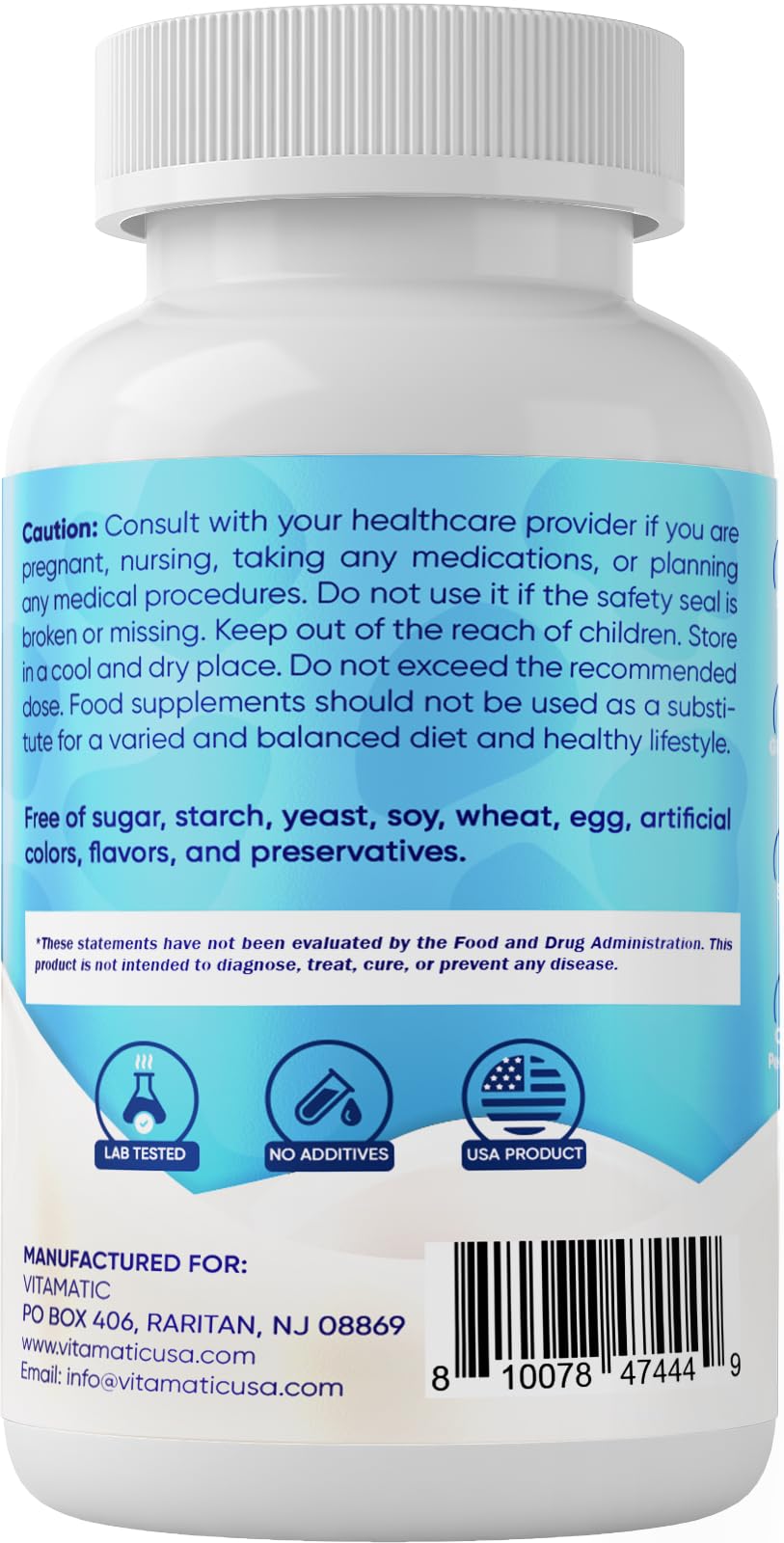 Vitamatic Colostrum Bovin 1000 mg 120 Capsules - étiquette détaillée