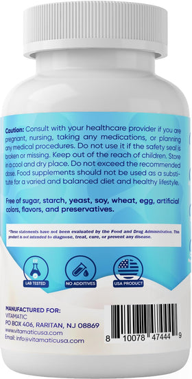 Vitamatic Colostrum Bovin 1000 mg 120 Capsules - étiquette détaillée