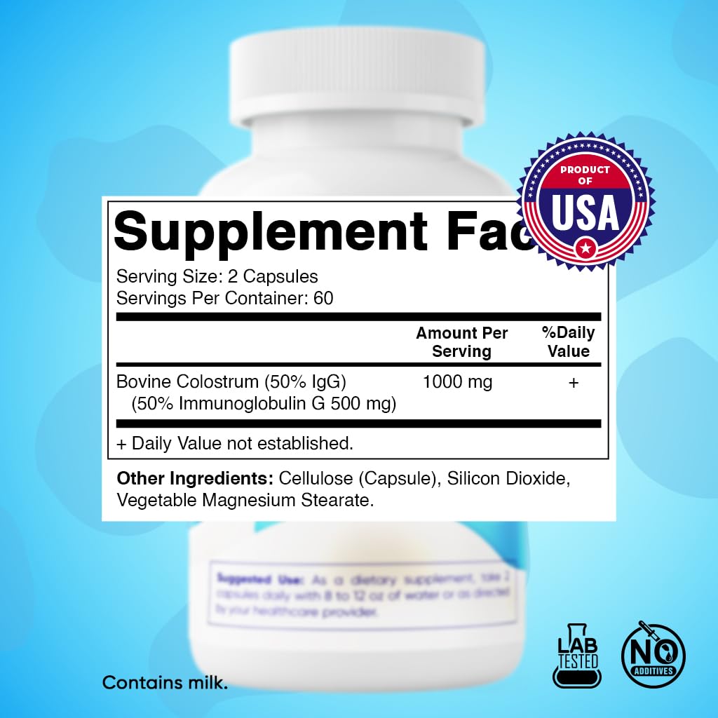 Vitamatic Colostrum Bovin 1000 mg 120 Capsules - vue de côté