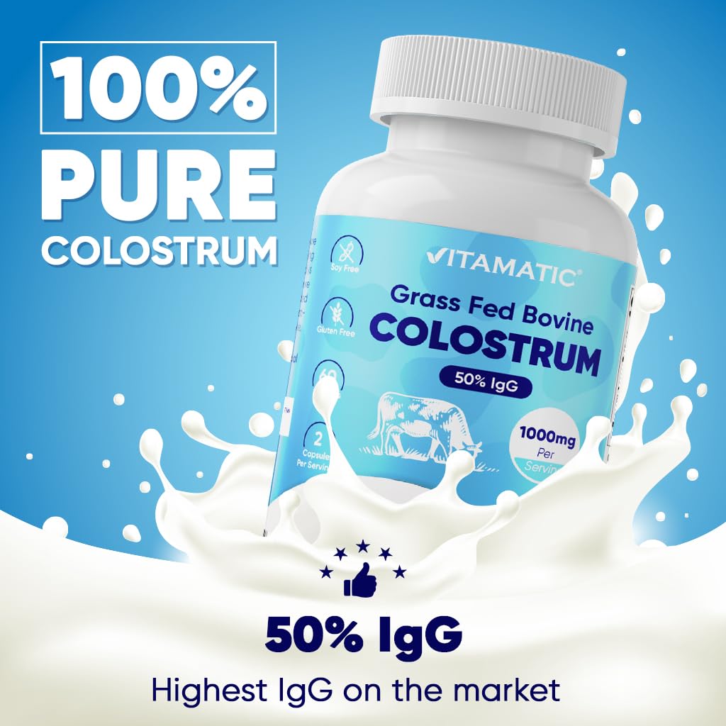 Vitamatic Colostrum Bovin 1000 mg capsules ouvertes