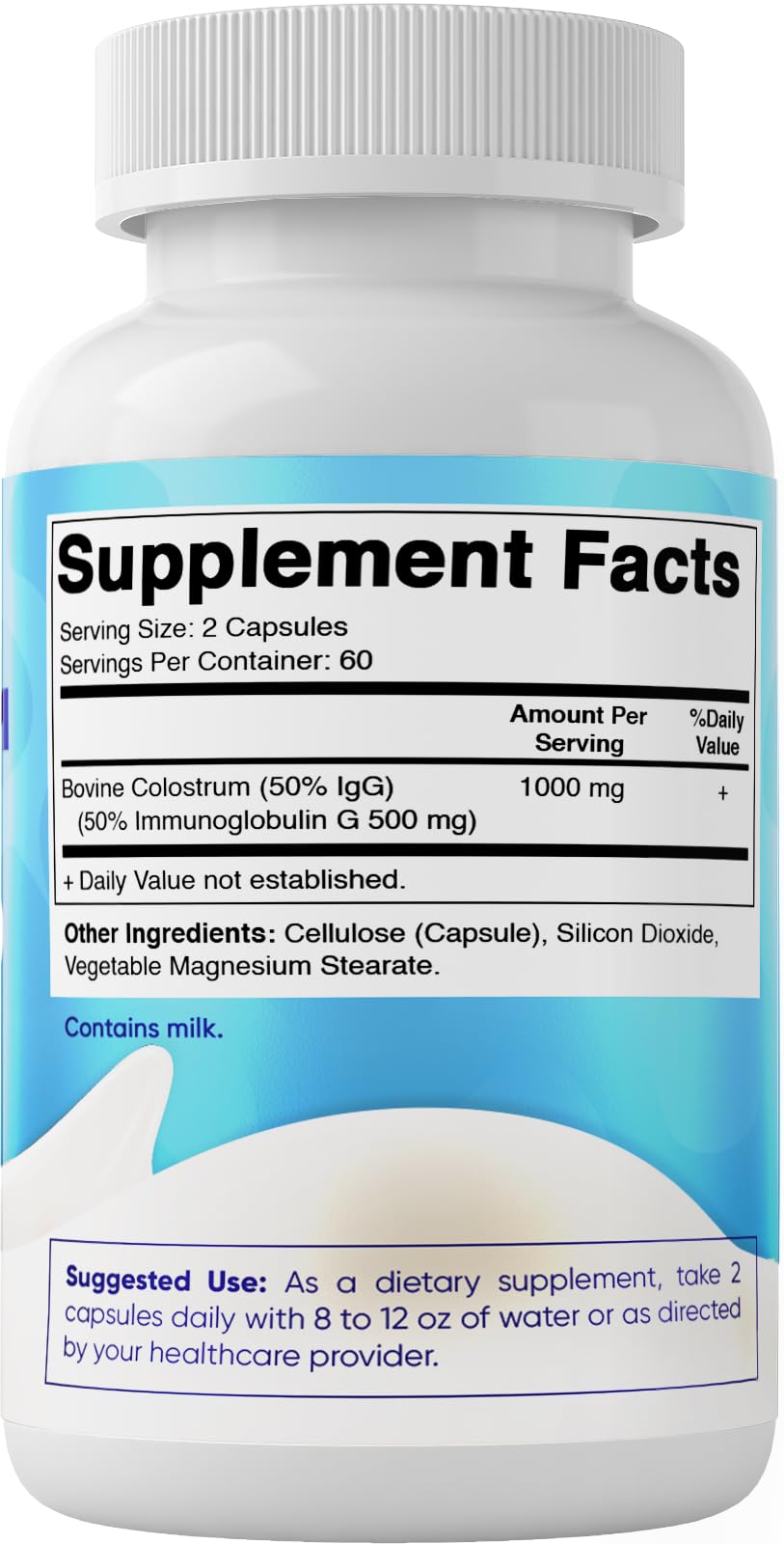 Vitamatic Colostrum Bovin 1000 mg - capsules sur une table