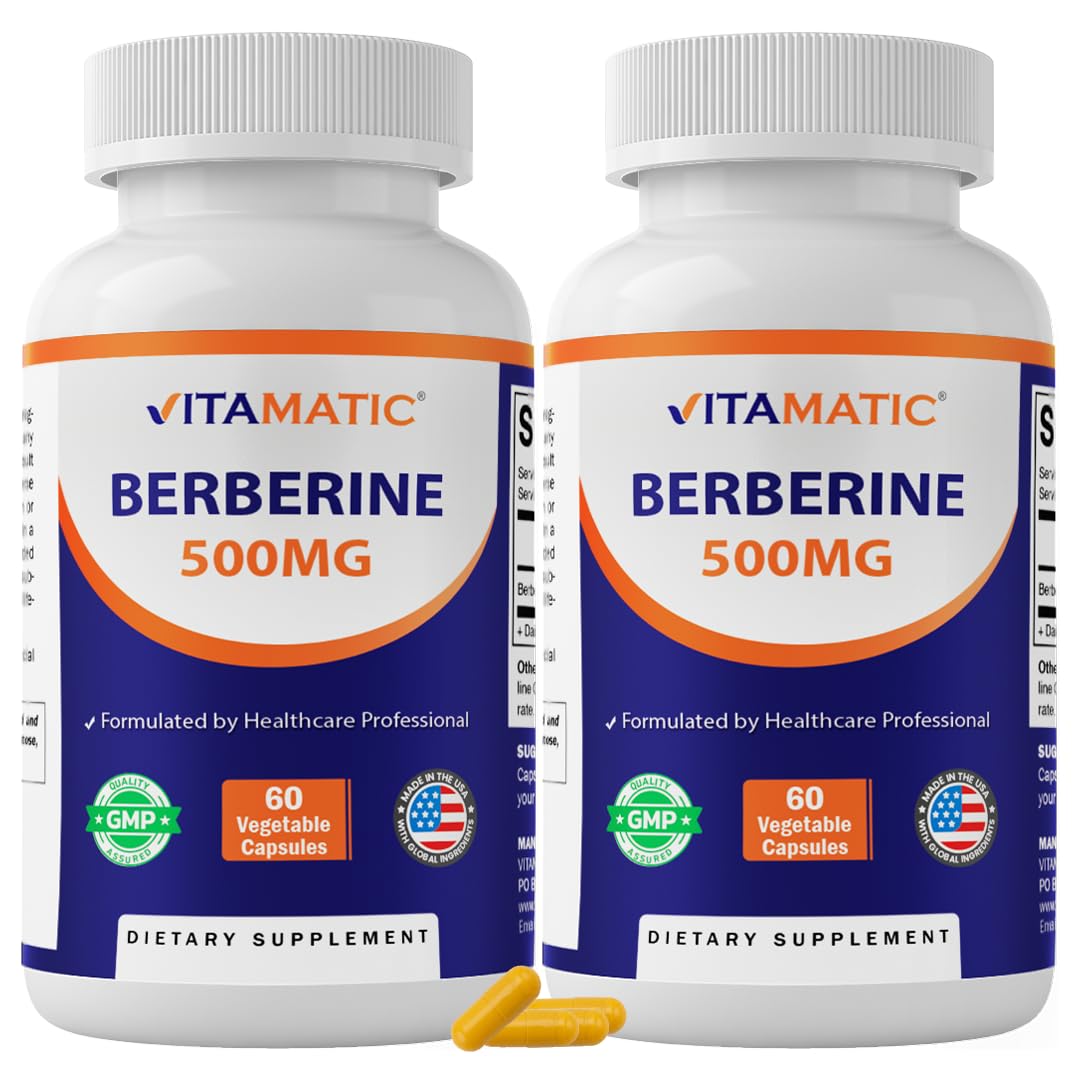 Vitamatic complément alimentaire berbérine 500mg, bouteille avant