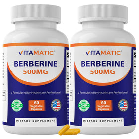 Vitamatic complément alimentaire berbérine 500mg, bouteille avant