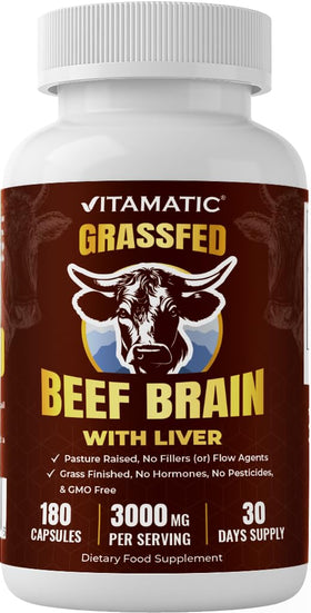 Vitamatic Complément Alimentaire Foie Bovin 180 Capsules avant