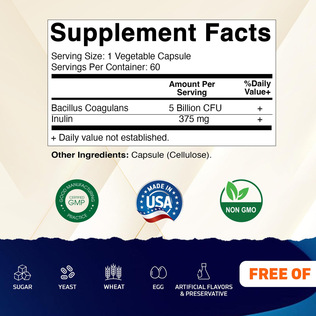 Vitamatic complément probiotique 60 capsules végétales emballage