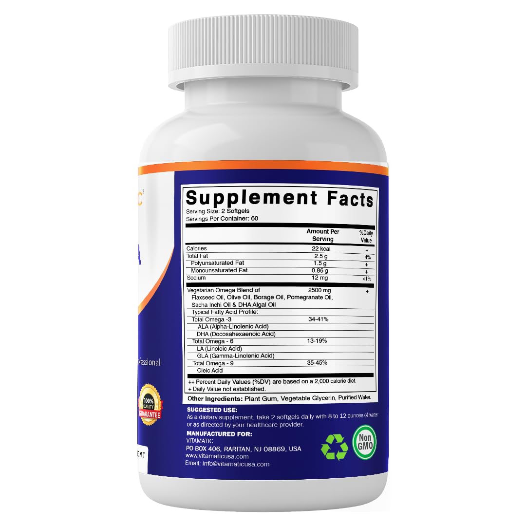 Vitamatic Complex Omega 3-6-9 1250mg gélules sur une table