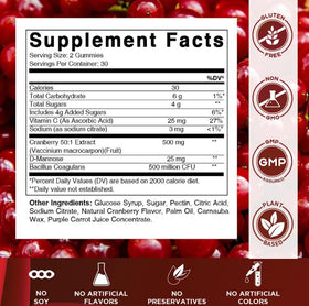 Vitamatic Cranberry Gummies bottle packaging