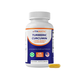 Vitamatic Curcuma Curcumine 120 capsules végétariennes vue de face