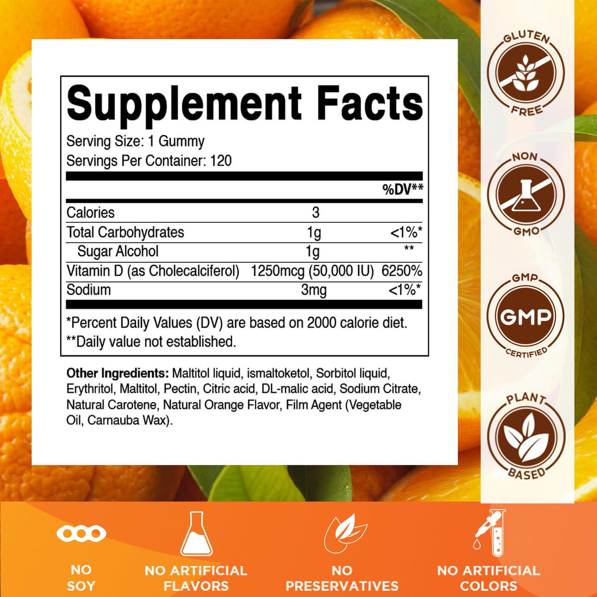 Vitamatic D3 50 000 UI gummies avec emballage