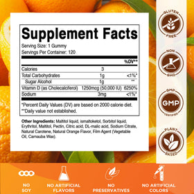 Vitamatic D3 50 000 UI gummies avec emballage
