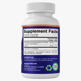 Vitamatic DGL Réglisse 380mg capsules en gros plan