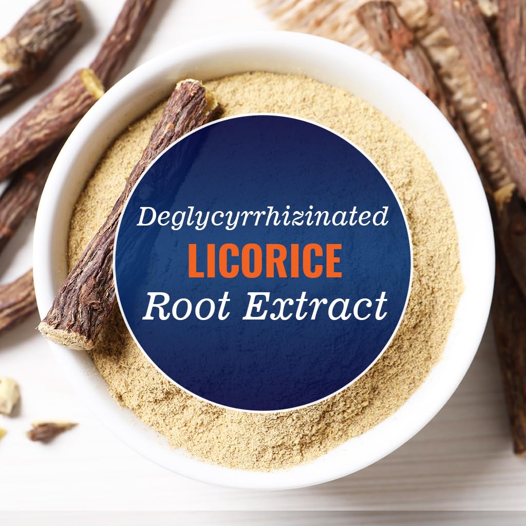 Vitamatic DGL Réglisse 380mg capsules sur fond blanc