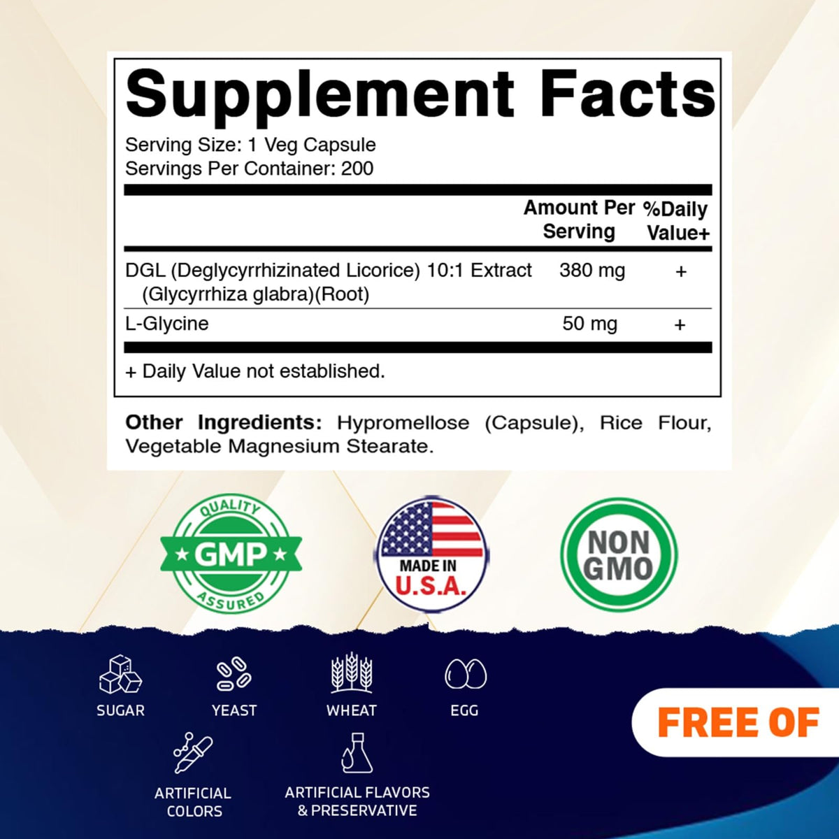 Vitamatic DGL Réglisse 380mg capsules végétariennes