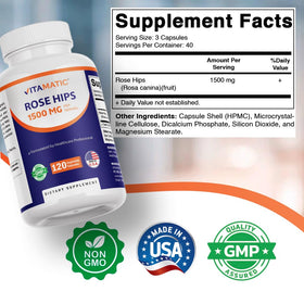 Vitamatic Églantier 1500 mg gélules, côté de l'emballage