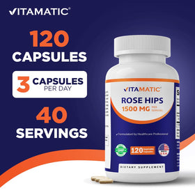 Vitamatic Églantier 1500 mg gélules, vue arrière de l'emballage
