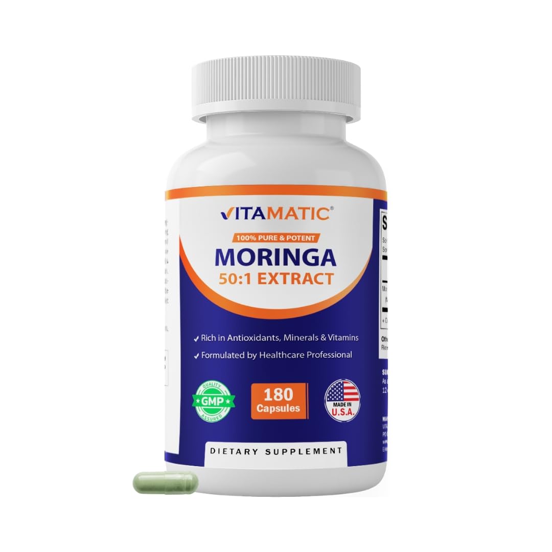 Vitamatic Extrait de Moringa 180 capsules, vue de face