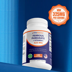 Vitamatic Fer 325 mg comprimés avec étiquette de dosage