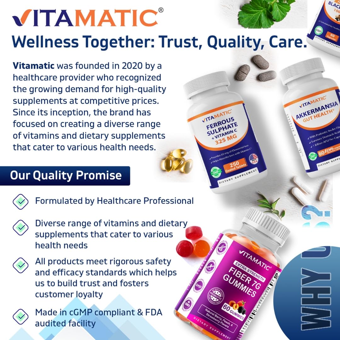 Vitamatic Ferrous Sulfate 325 mg comprimés, vue de l'arrière