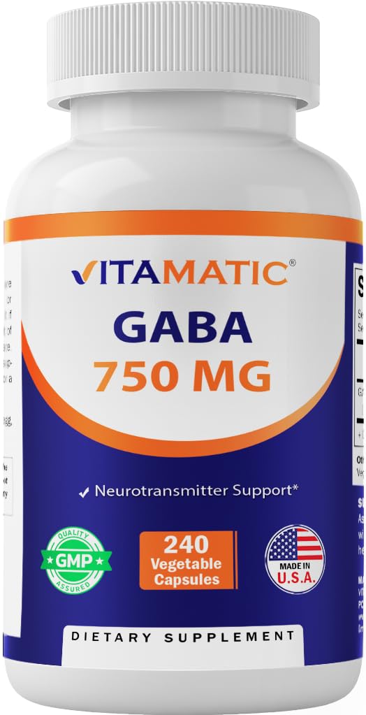 Vitamatic GABA 750mg 240 capsules végétales, vue de face