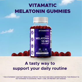 Vitamatic Gélules de Mélatonine 10 mg Vegan Fraise, dans un environnement de sommeil