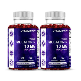 Vitamatic Gélules de Mélatonine 10 mg Vegan Fraise, vue de face