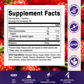 Vitamatic Gélules de Mélatonine 10 mg Vegan Fraise, vue du côté