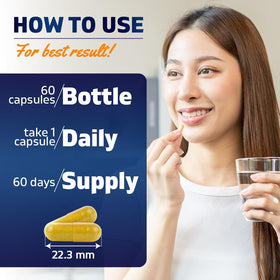 Vitamatic GLP-1 60 capsules avec capsules visibles sur une table