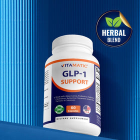 Vitamatic GLP-1 60 capsules avec ingrédients listés sur l'étiquette