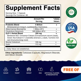 Vitamatic GLP-1 60 capsules vue de côté avec flacon ouvert