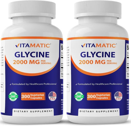 Vitamatic Glycine 2000mg flacon de 300 comprimés vue de face