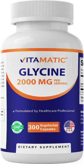 Vitamatic Glycine 2000mg flacon de 300 comprimés vue de face