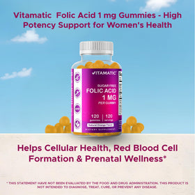 Vitamatic Gommes Acide Folique 1 mg orange avec texture
