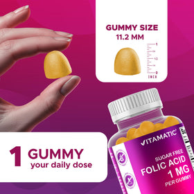 Vitamatic Gommes Acide Folique 1 mg orange en emballage