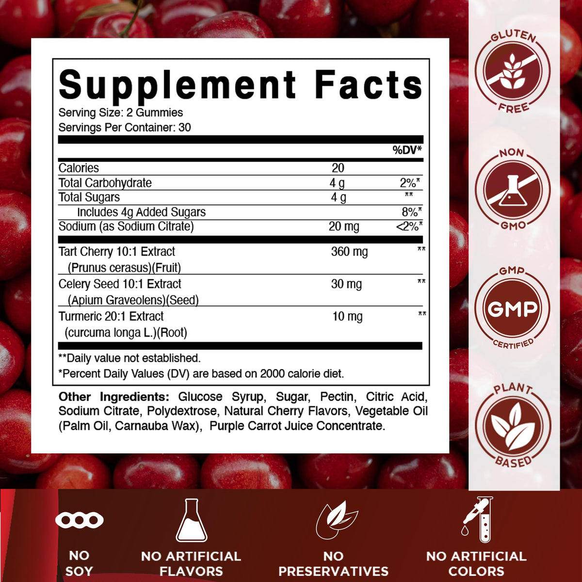 Vitamatic Gommes Cerise Acidulée, présentation des gommes