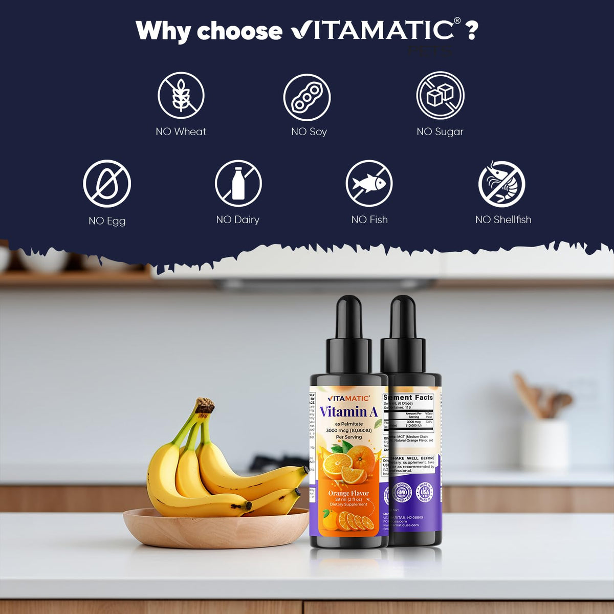 Vitamatic Gouttes Liquides de Vitamine A 10000 UI 59 ml - goutte à goutte