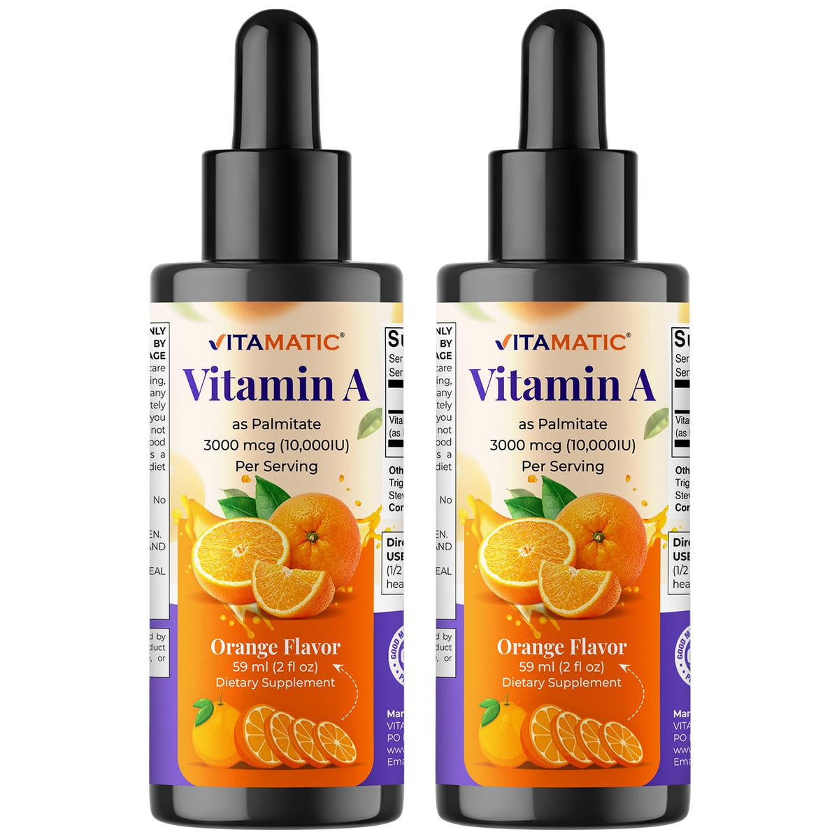 Vitamatic Gouttes Liquides de Vitamine A 10000 UI 59 ml - vue avant