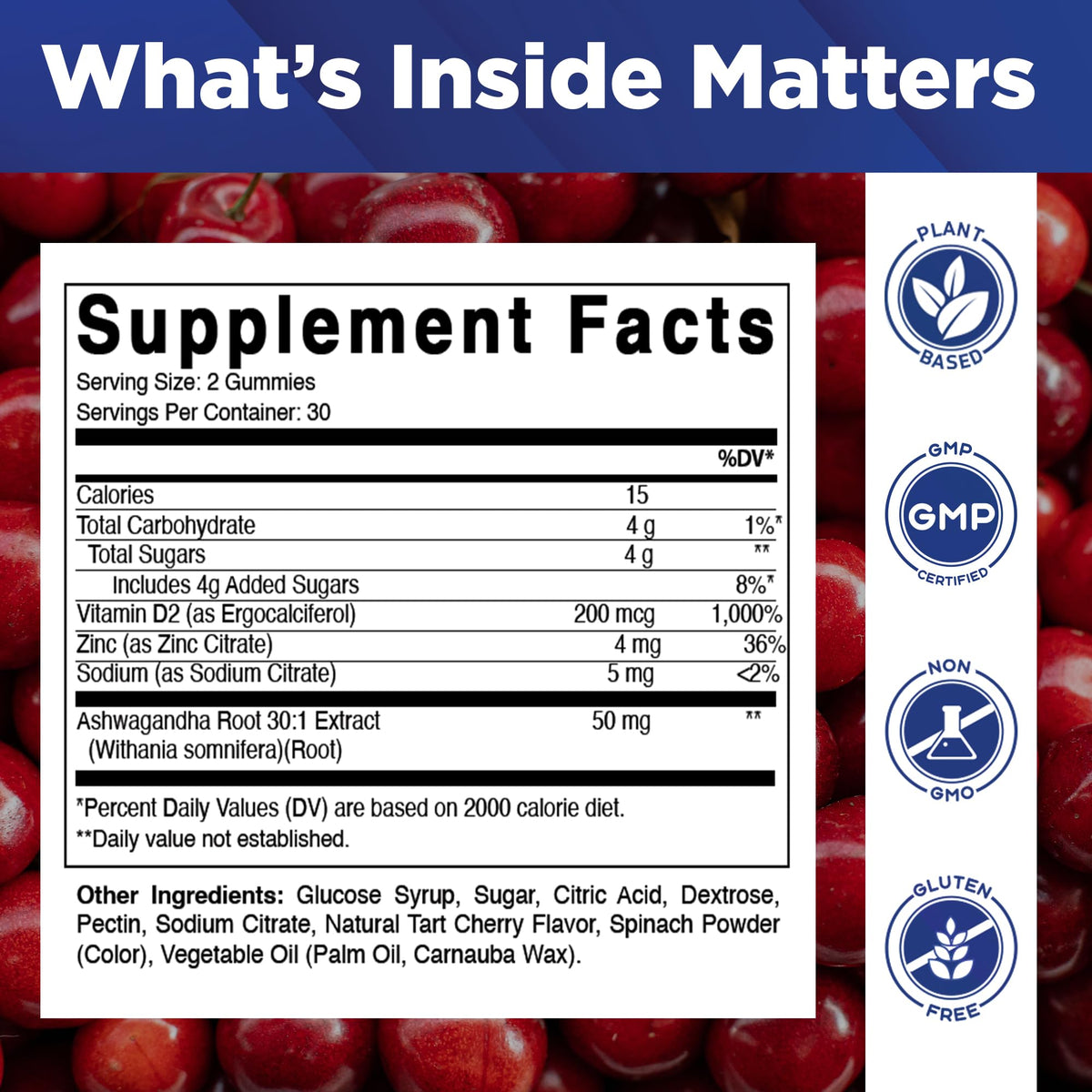 Vitamatic Gummies Ashwagandha 30:1 Extrait 60 Vegan emballage