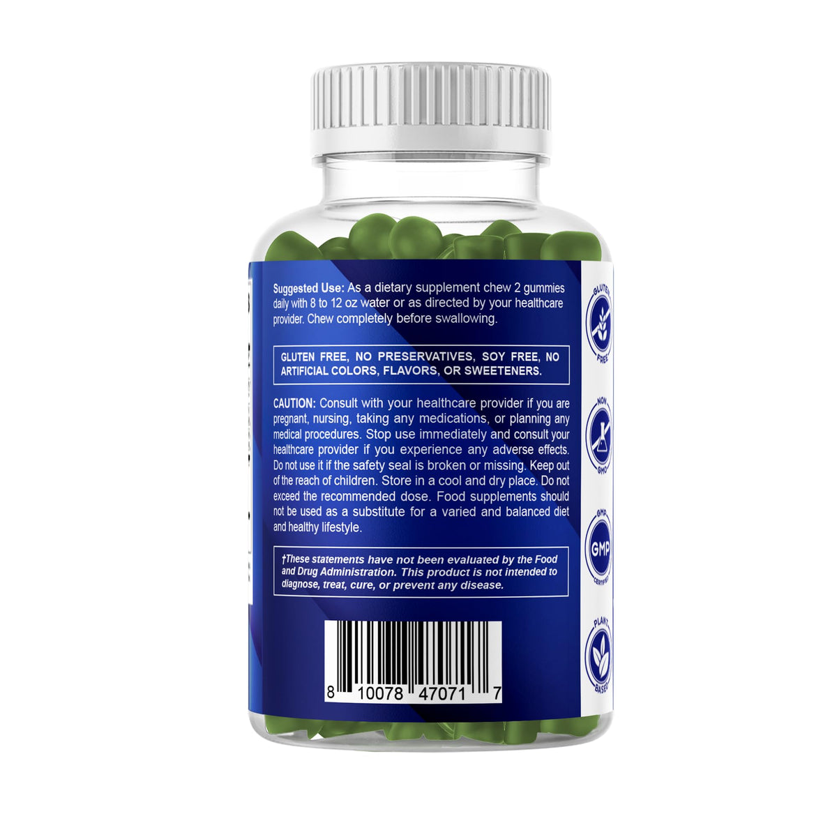 Vitamatic Gummies Ashwagandha 30:1 Extrait 60 Vegan sur une assiette