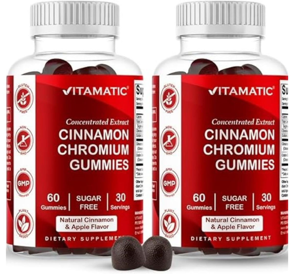 Vitamatic Gummies au Chromium et à la Cannelle de Ceylan, vue avant