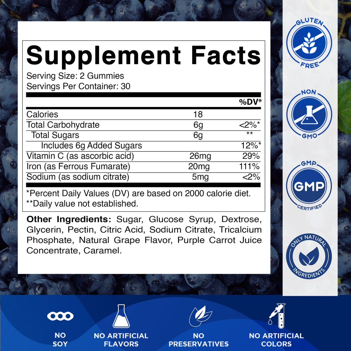 Vitamatic gummies au fer 20mg par portion